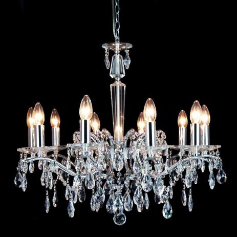 Lustre Candelabro de Cristal ADN Maria Tereza - 45cm x 45cm x 55cm Transparente - Adn mais é boa?