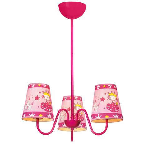 Lustre Candelabro Taschibra Kids Princesa Rosa Menor preço em Lustre Candelabro Taschibra Kids Princesa Rosa