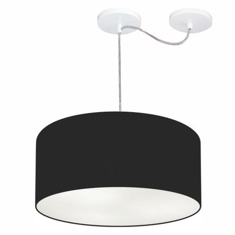Menor preço em Lustre Cilindrico C/ Desvio De Centro Md-4151 Cupula Tecido 50x25 Preto - Vivare iluminação