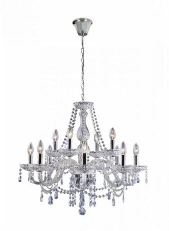 Lustre Clássico 12 Braços Pingentes Cristal K9 Candelabro - Lcg eletro Menor preço em Lustre Clássico 12 Braços Pingentes Cristal K9 Candelabro - Lcg eletro