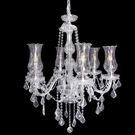 Lustre Clássico Branco 6 Velas Gotas de Cristal - Prime home decor Menor preço em Lustre Clássico Branco 6 Velas Gotas de Cristal - Prime home decor