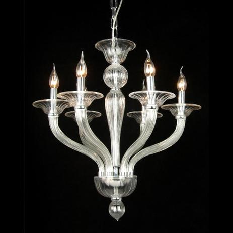 Lustre Clássico em Cristal 6 Velas Branco - Not defined Menor preço em Lustre Clássico em Cristal 6 Velas Branco - Not defined