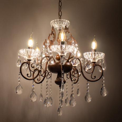 Lustre Clássico Kasan Cristal Legítimo 5 Braços Café St719 - Starlumen Menor preço em Lustre Clássico Kasan Cristal Legítimo 5 Braços Café St719 - Starlumen