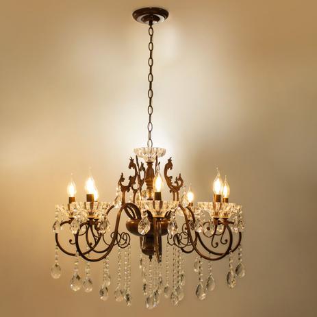 Lustre Clássico Kasan Cristal Legítimo 8 Braços Café St905 - Starlumen Menor preço em Lustre Clássico Kasan Cristal Legítimo 8 Braços Café St905 - Starlumen