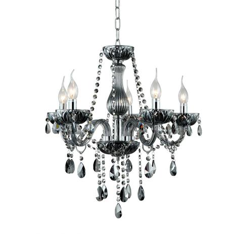 Lustre de Cristal Anjou Candelabro Fumê 55X68CM JF013A 5xE14 Bella - Bella iluminação Menor preço em Lustre de Cristal Anjou Candelabro Fumê 55X68CM JF013A 5xE14 Bella - Bella iluminação