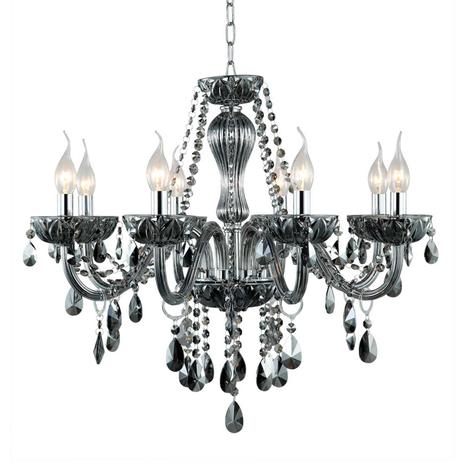 Lustre de Cristal Anjou Candelabro fumê 68X68CM JF028S 8xE14 Bella - Bella iluminação Menor preço em Lustre de Cristal Anjou Candelabro fumê 68X68CM JF028S 8xE14 Bella - Bella iluminação