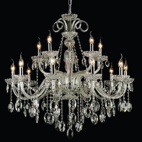 Lustre de Cristal K9 15 Braços Transparente Roma - Chandelie Menor preço em Lustre de Cristal K9 15 Braços Transparente Roma - Chandelie
