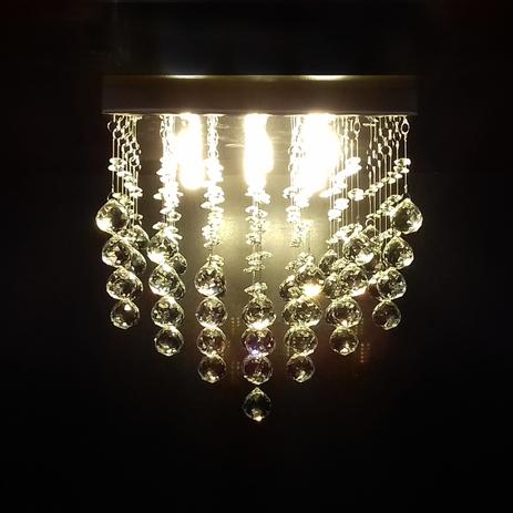 Lustre de Cristal quadrado pirâmide 30x30cm + Lâmpada LED 110V - Kasa arq Menor preço em Lustre de Cristal quadrado pirâmide 30x30cm + Lâmpada LED 110V - Kasa arq