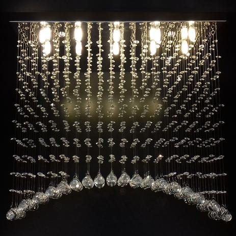 Lustre de Cristal retangular arco invertido 65x20cm + Lâmpada LED 110V - Kasa arq Menor preço em Lustre de Cristal retangular arco invertido 65x20cm + Lâmpada LED 110V - Kasa arq