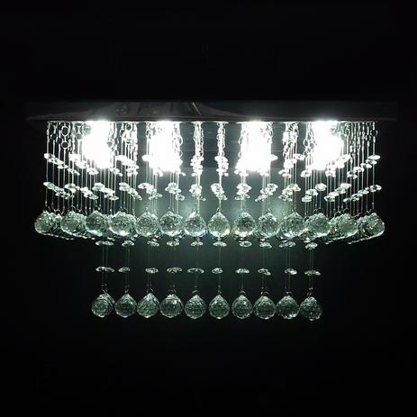Lustre de Cristal retangular cubo resaltado 50x25cm + Lâmpada LED 220V - Kasa arq Menor preço em Lustre de Cristal retangular cubo resaltado 50x25cm + Lâmpada LED 220V - Kasa arq