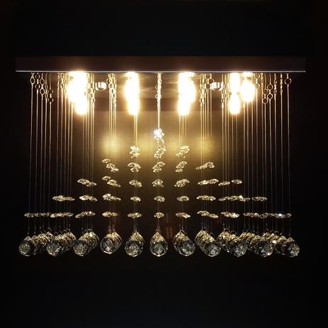 Lustre de Cristal retangular pirâmide 50x25cm +Lâmpada LED 220V - Kasa arq Menor preço em Lustre de Cristal retangular pirâmide 50x25cm +Lâmpada LED 220V - Kasa arq