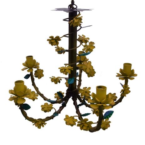 Lustre de Ferro Artesanal com Flores para Sala e Cozinha Fabricante - Libertas rosas Menor preço em Lustre de Ferro Artesanal com Flores para Sala e Cozinha Fabricante - Libertas rosas