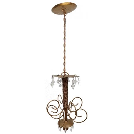 Lustre de Ferro Dourado com Cristal Artesanal Sala de Apartamento e Quarto - Libertas rosas artesanato Menor preço em Lustre de Ferro Dourado com Cristal Artesanal Sala de Apartamento e Quarto - Libertas rosas artesanato