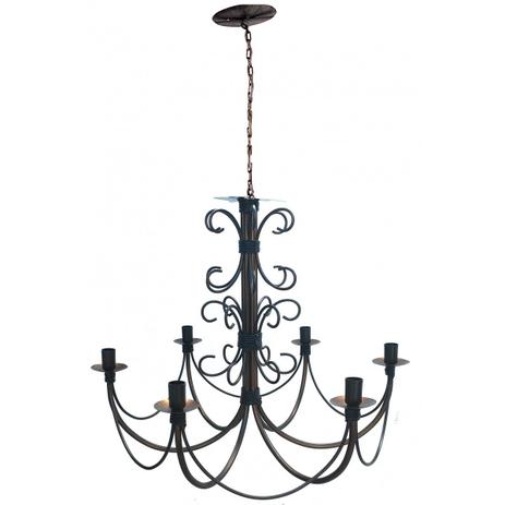 Lustre De Ferro Rustico Artesanal Para Sala de Jantar 6 Bocais E27 - Libertas Rosas Artesanato Menor preço em Lustre De Ferro Rustico Artesanal Para Sala de Jantar 6 Bocais E27 - Libertas Rosas Artesanato