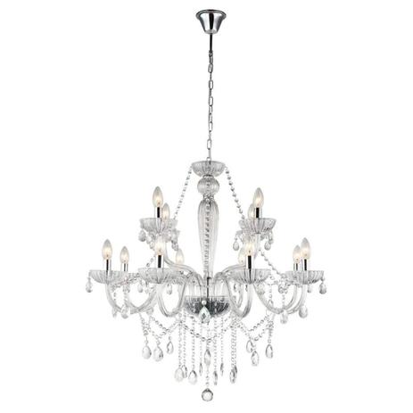 Lustre de Vidro Anjou 82cmx79cm Bella Iluminação Transparente e Cromado Menor preço em Lustre de Vidro Anjou 82cmx79cm Bella Iluminação Transparente e Cromado