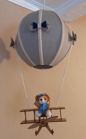 Lustre infantil balão bolinha urso aviador cinza bege avião - Fada artesã Menor preço em Lustre infantil balão bolinha urso aviador cinza bege avião - Fada artesã