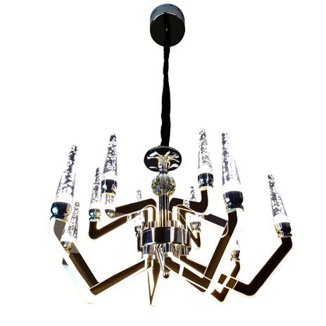 Lustre LED Cristal K9 Candelabro Pendente 8LP-9 Prata 3100k a 6800k - Controle Remoto - Guardian Menor preço em Lustre LED Cristal K9 Candelabro Pendente 8LP-9 Prata 3100k a 6800k - Controle Remoto - Guardian