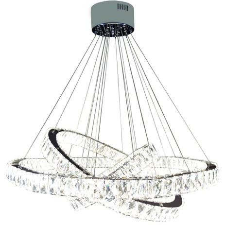 Lustre LED Redondo Cristal K9 Inox 8LP-23 anéis 40-60-80 cm 160w luz 3000 a 6500K - Controle Remoto - Guardian Menor preço em Lustre LED Redondo Cristal K9 Inox 8LP-23 anéis 40-60-80 cm 160w luz 3000 a 6500K - Controle Remoto - Guardian