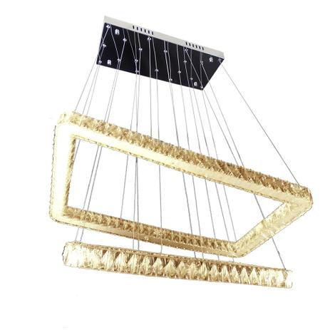 Lustre LED Retangular Cristal K9 Inox 8LP-17/2 até 66cm cm 80w Luz 3000 a 6500K - Controle Remoto - Guardian Menor preço em Lustre LED Retangular Cristal K9 Inox 8LP-17/2 até 66cm cm 80w Luz 3000 a 6500K - Controle Remoto - Guardian