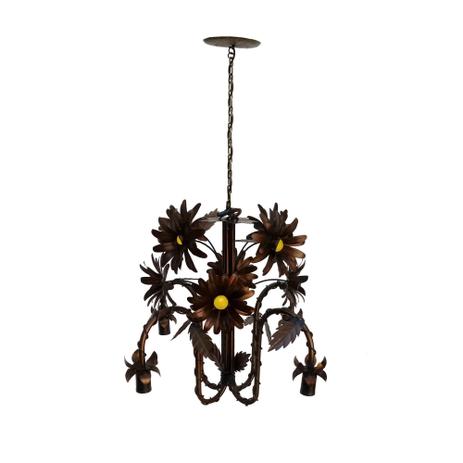 Lustre Moderno de Flores Artesanal com Bocal para Baixo Iluminação Sala Grande - Libertas rosas artesanato Menor preço em Lustre Moderno de Flores Artesanal com Bocal para Baixo Iluminação Sala Grande - Libertas rosas artesanato