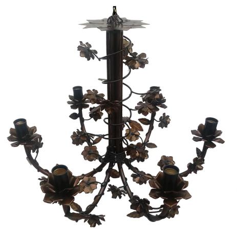 Lustre para Sala Colonial Artesanato Mineiro Pendente de Flores Melhor Preço - Libertas rosas Menor preço em Lustre para Sala Colonial Artesanato Mineiro Pendente de Flores Melhor Preço - Libertas rosas
