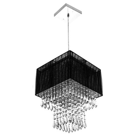 Lustre Para Sala De Cupula Cristal Acrílic Marrycrilic Preto - MARRYLUZ Menor preço em Lustre Para Sala De Cupula Cristal Acrílic Marrycrilic Preto - MARRYLUZ