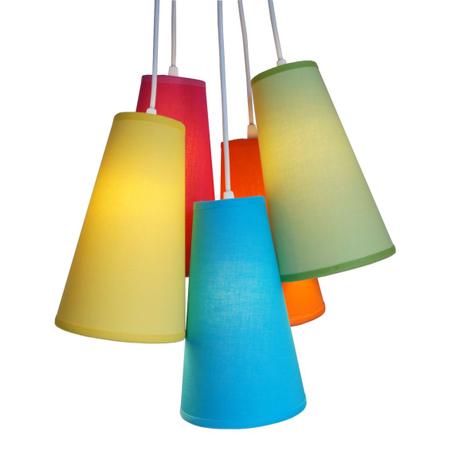 Lustre Pendente 5 Cúpulas Cacho Crie Casa Colors Menor preço em Lustre Pendente 5 Cúpulas Cacho Crie Casa Colors