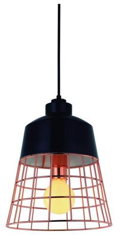 Lustre pendente adely alumínio 26 cm preto arame cobre Menor preço em Lustre pendente adely alumínio 26 cm preto arame cobre