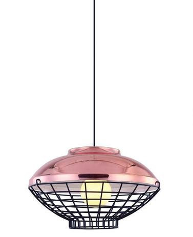 Lustre pendente adely alumínio 39 x 23 cm cobre arame preto Menor preço em Lustre pendente adely alumínio 39 x 23 cm cobre arame preto