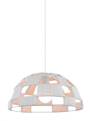 Lustre pendente adely alumínio e tecido branco 40 cm Menor preço em Lustre pendente adely alumínio e tecido branco 40 cm