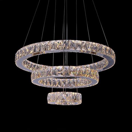 Lustre Pendente Anel Alliance em Cristal com LED em 3 Cores (Branco Quente, Frio e Morno) 90w Bivolt - Dinamica Menor preço em Lustre Pendente Anel Alliance em Cristal com LED em 3 Cores (Branco Quente, Frio e Morno) 90w Bivolt - Dinamica