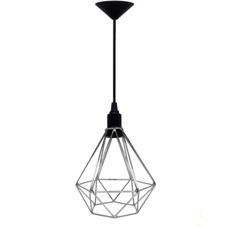 Lustre Pendente Aramado Diamante Cromado - DECORA NA NET é boa?
