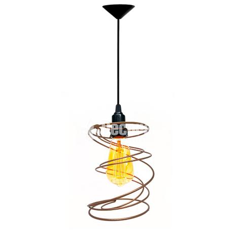 Lustre Pendente Aramado Retrô Mola Cobre - Decora na Net Menor preço em Lustre Pendente Aramado Retrô Mola Cobre - Decora na Net