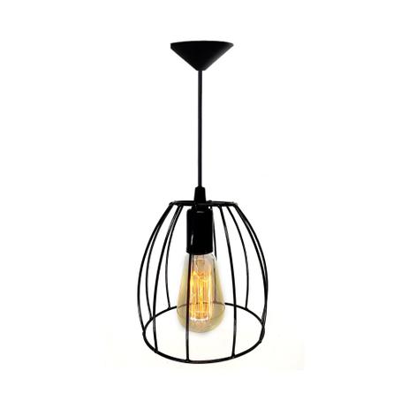 Lustre pendente aramado taça preto 17x15 - decora na net Menor preço em Lustre pendente aramado taça preto 17x15 - decora na net