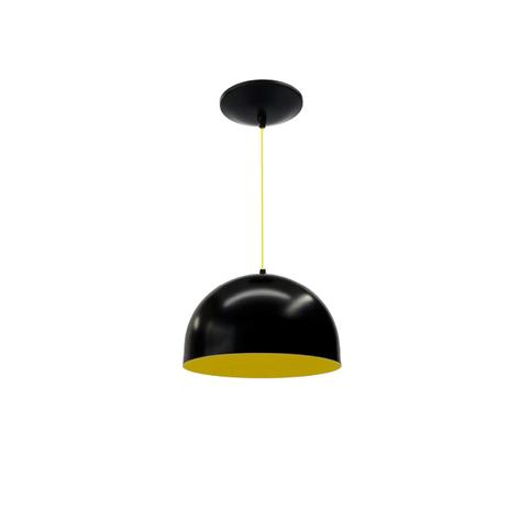 Lustre Pendente Argos Aluminio 1 Lampada E27 Preto/Amarelo - Ema lustres Menor preço em Lustre Pendente Argos Aluminio 1 Lampada E27 Preto/Amarelo - Ema lustres