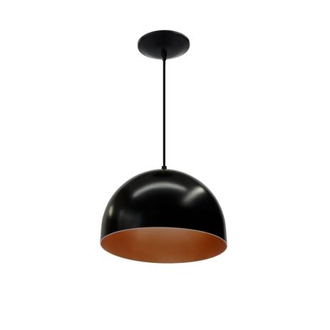 Lustre Pendente Argos Aluminio 1 Lampada E27-Preto/Cobre - Ema lustres Menor preço em Lustre Pendente Argos Aluminio 1 Lampada E27-Preto/Cobre - Ema lustres