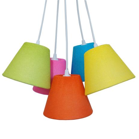 Lustre Pendente Cacho 5 Cúpulas Bouclé Crie Casa Colorido é ruim? Lustre Pendente Cacho 5 Cúpulas Bouclé Crie Casa Colorido é boa?