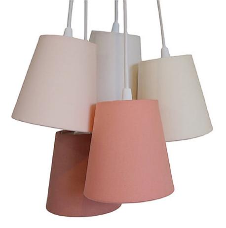 Lustre Pendente Cacho 5 Cúpulas Cores Suaves - Crie casa Menor preço em Lustre Pendente Cacho 5 Cúpulas Cores Suaves - Crie casa