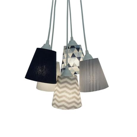 Lustre Pendente Cacho Menino Crie Casa Tons de Azul e Cinza Menor preço em Lustre Pendente Cacho Menino Crie Casa Tons de Azul e Cinza