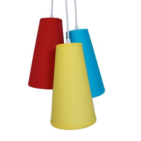 Lustre Pendente Cacho Triplo Crie Casa Turquesa, Amarelo e Vermelho Menor preço em Lustre Pendente Cacho Triplo Crie Casa Turquesa, Amarelo e Vermelho