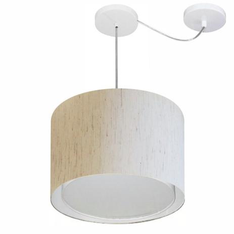 Lustre Pendente Cilindrico Com Desvio Md-4306 Cupula Tecido 40x30cm Linho Bege - Vivare iluminação é boa?