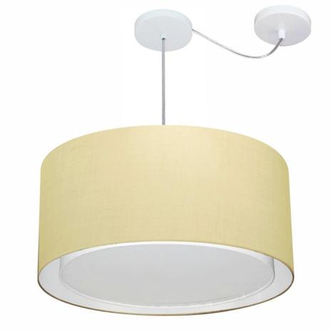 Lustre Pendente Cilindrico Com Desvio Md-4309 Cupula Tecido 55x30cm Algodao Cru - Vivare iluminação é boa?