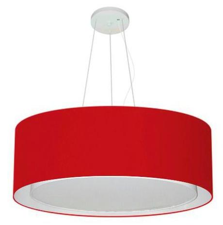 Lustre Pendente Cilindrico Duplo Md-4126 Cupula Tecido 80x30cm Bordo - Vivare iluminação é boa?