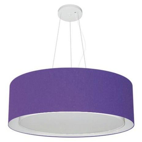 Lustre Pendente Cilindrico Duplo Md-4126 Cupula Tecido 80x30cm Roxo - Vivare iluminação é boa?