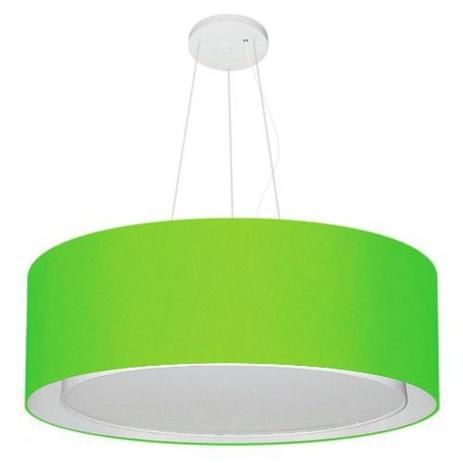 Lustre Pendente Cilindrico Duplo Md-4126 Cupula Tecido 80x30cm Verde Limao - Vivare iluminação é boa?