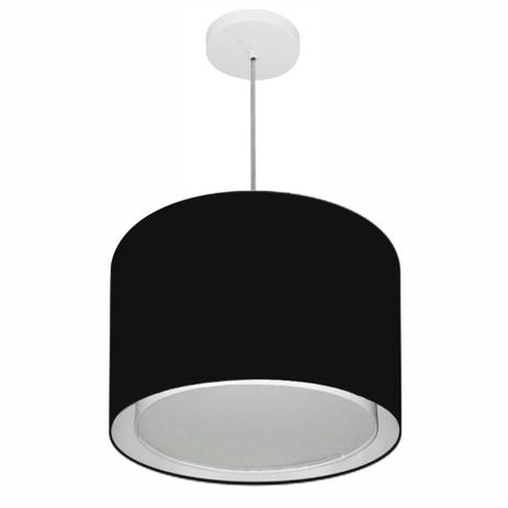 Lustre Pendente Cilindrico Duplo Md-4286 Cupula Tecido 40x30cm Preto - Vivare iluminação é ruim? Lustre Pendente Cilindrico Duplo Md-4286 Cupula Tecido 40x30cm Preto - Vivare iluminação é boa?