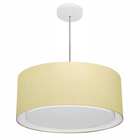 Lustre Pendente Cilindrico Duplo Md-4294 Cupula Tecido 50x25cm Algodao Cru - Vivare iluminação é boa?