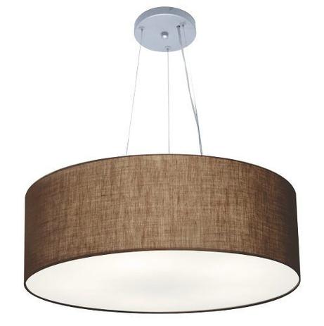 Lustre Pendente Cilindrico Md-4010 Cupula Tecido 60x21cm Cafe - Vivare iluminação é boa?