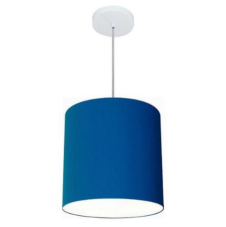 Lustre Pendente Cilindrico Md-4036 Cupula Tecido 30x31cm Azul Marinho - Vivare iluminação é boa?