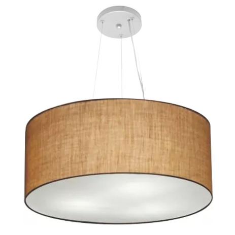 Lustre Pendente Cilindrico Md-4047 Cupula Tecido 50x21cm Palha - Vivare iluminação é boa?